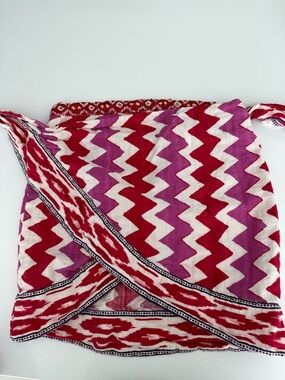 Zara Print Wrap Skirt in Red, Pink & White